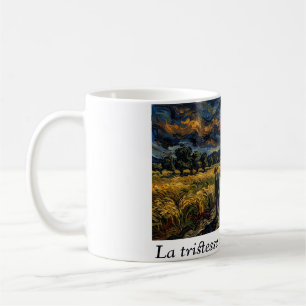 Post Impressionist Starry Night Wheat Field Art Coffee Mug
