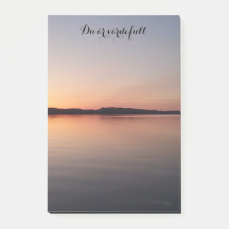 Post it block with sunset post-it notes