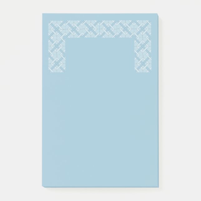Post-it (lrg) - Interwoven Diamonds in Blue Notes (Front)