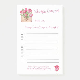 Post it Notes 4x6 Tulips Things to Accomplish 