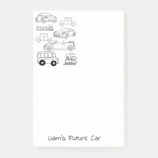 Post-it Notes Colouring Cars Trains (Front)