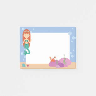 Post-it notes for mermaids. Underwater siren girl.