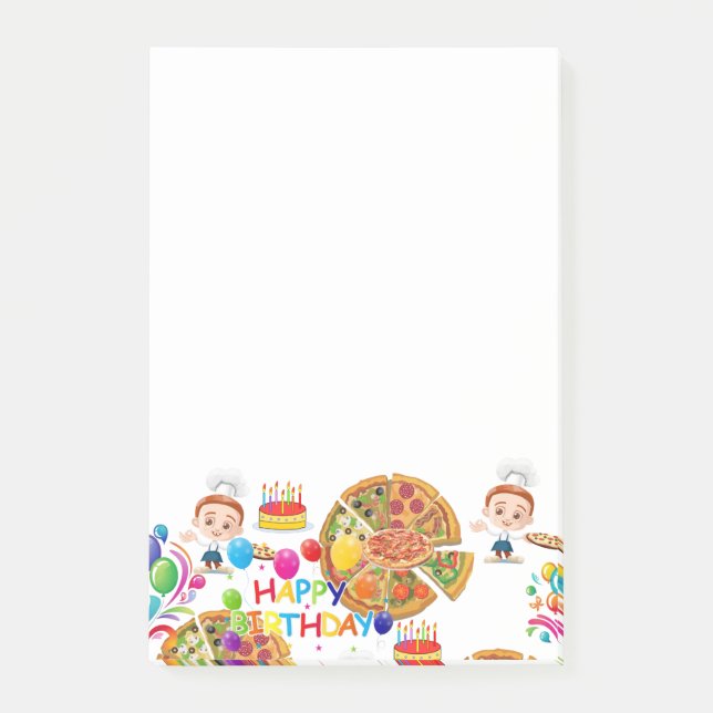Post-it Notes Happy Birthday Pizza (Front)