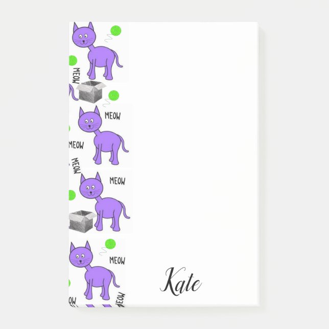 Post-it Notes Kitten Purple Cat Meow (Front)