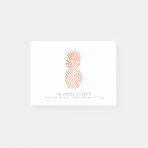 Post It Notes Notepad - Rose Gold Pineapple