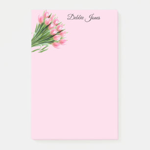 Post-it-Notes-Pink Tulips Post-it Notes