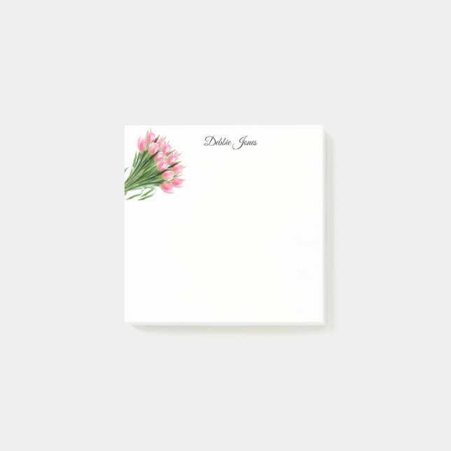 Post-it-Notes-Pink Tulips Post-it Notes (Front)