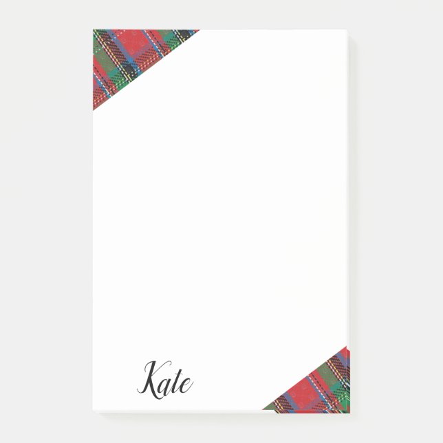 Post-it Notes Red Blue Green Plaid (Front)