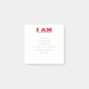 Post-it Notes Red I AM Unique Powerful Watermark  