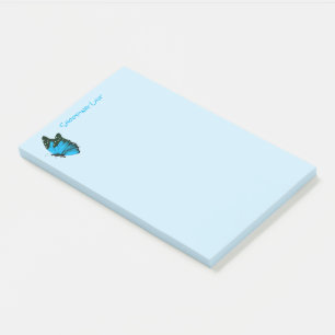 Post It Notes Shopping List Blue Butterfly