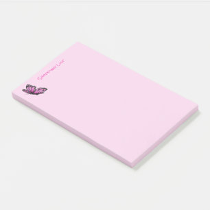 Post It Notes Shopping List Pink Butterfly