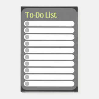 Post it notes: to-do list, Black, Grey & Yellow Post-it Notes