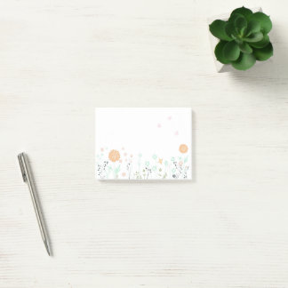 Post-It Notes with orange chrysanthemum