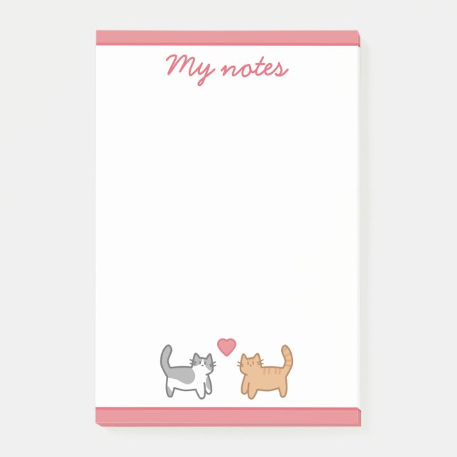 Post it of lovestruck kittens post-it notes (Front)