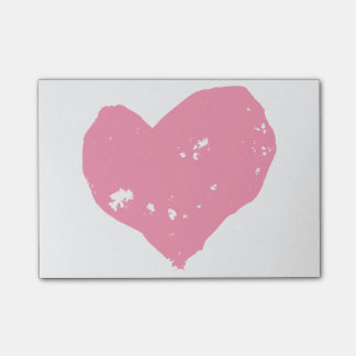 Post-it with a pink heart notes