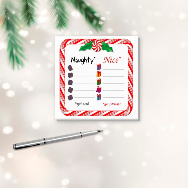  Post-Its for the Naughty or Nice  Post-it Notes (Not so Subtle Naughty or Nice. Post it Notes were made for Santa Claus! )
