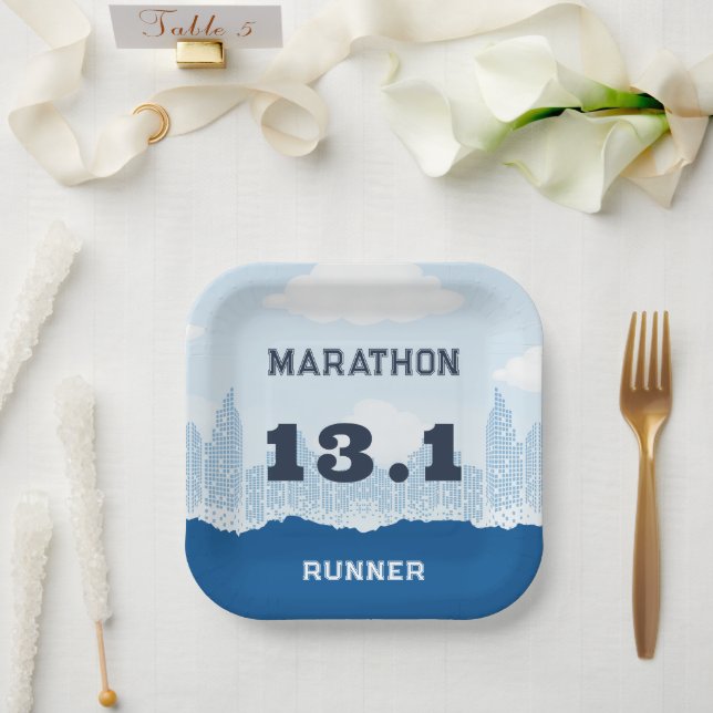 Post Marathon Race Party Paper Plate (Wedding)