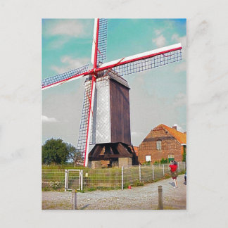 Post Mill at a farm Postcard