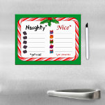 Post Names. Naughty or Nice  Magnetic Dry Erase Sheet<br><div class="desc">Post on your fridge, locker or any magnetic surface. Name names. They know who they are. The Naughty get coal. Nice ones get presents. A cute Christmas checklist to help Santa Claus keep track with a candy cane frame, bright red and green holly and berries. A perfect funny gift for...</div>