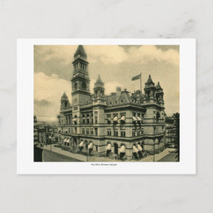 Post Office, Baltimore, Maryland Vintage Postcard