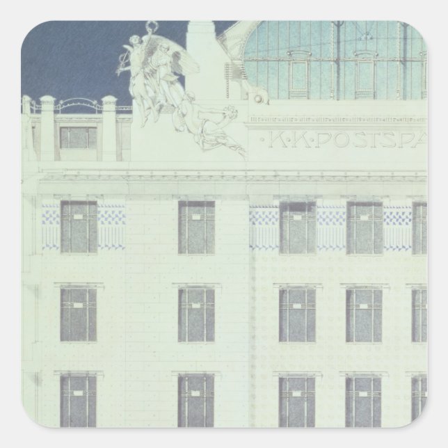 Post Office Savings Bank, Vienna Square Sticker (Front)