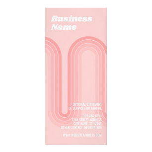Post Pink Retro Stripes for Female Owned Business Rack Card