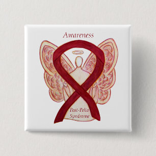 Post-Polio Syndrome Angel Awareness Ribbon Pins