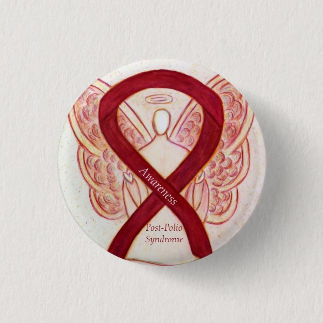 Post-Polio Syndrome Angel Awareness Ribbon Pins (Front)