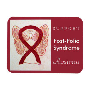 Post-Polio Syndrome Awareness Ribbon Angel Magnet