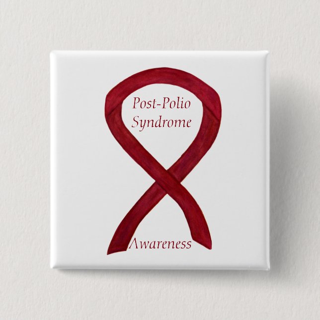 Post-Polio Syndrome Awareness Ribbon Custom Pins (Front)