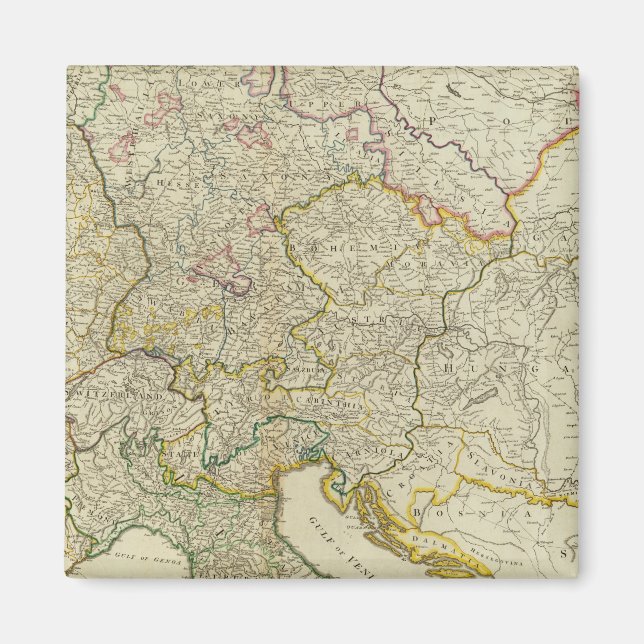 Post roads Germany, Hungary Magnet (Front)