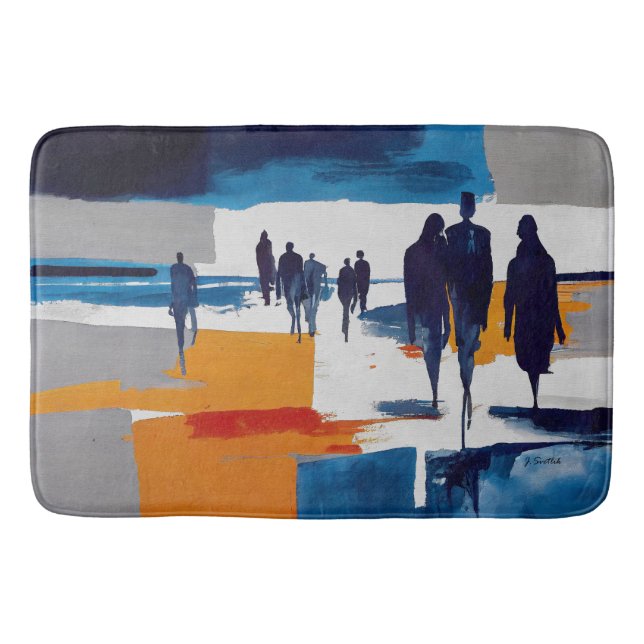 Post-Storm Wanderers – Abstract Figures Bath Mat (Front)