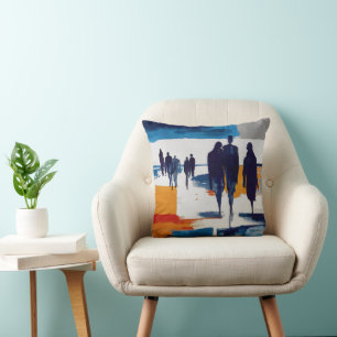 Post-Storm Wanderers – Abstract Figures Cushion