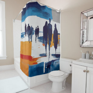 Post-Storm Wanderers – Abstract Figures Shower Curtain