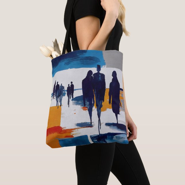 Post-Storm Wanderers – Abstract Figures Tote Bag (Close Up)