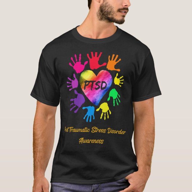Post Traumatic Stress Disorder Awareness Hands T-Shirt (Front)