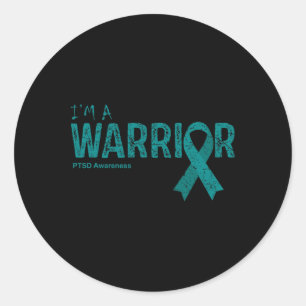 Post Traumatic Stress Disorder Awareness Warrior Classic Round Sticker