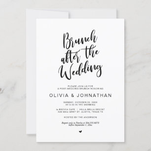Post wedding, Brunch after wedding, Black script I Invitation