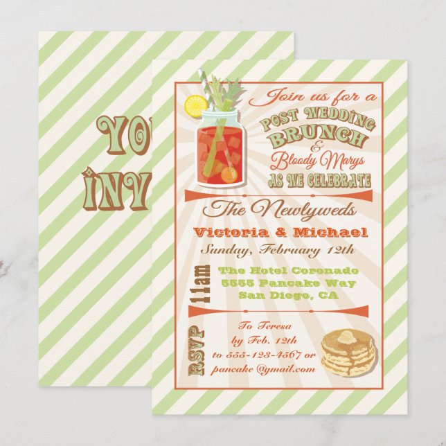 Post Wedding Brunch and Bloody Marys Invitation (Front/Back)
