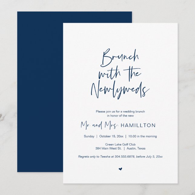 Post wedding Brunch, Brunch with the newlyweds Inv Invitation (Front/Back)