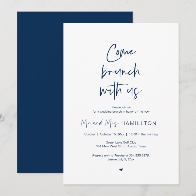 Post wedding Brunch, Come Brunch With Us Invitatio Invitation (Front/Back)