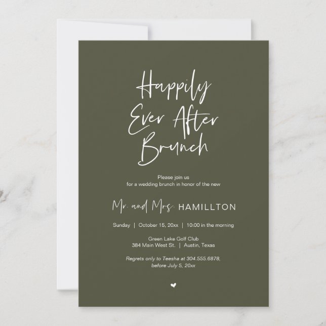 Post wedding Brunch, Happily Ever After Brunch Invitation (Front)