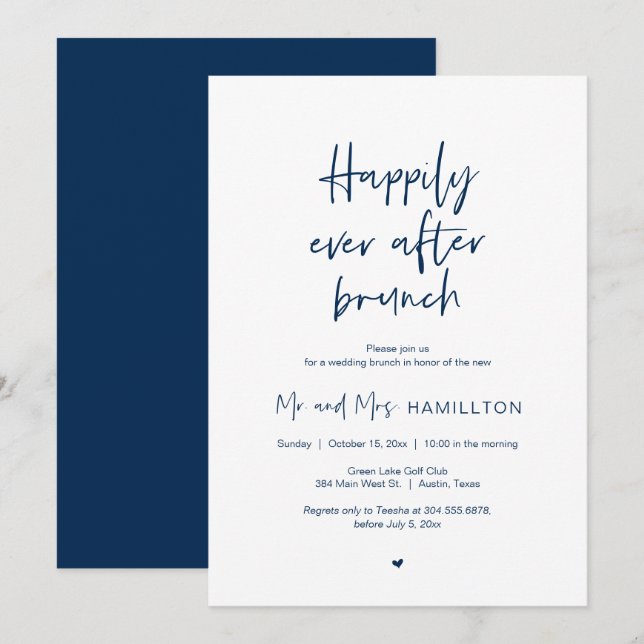 Post wedding Brunch, Happily Ever After Brunch Invitation (Front/Back)