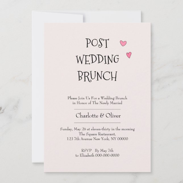 Post Wedding Brunch Invitation (Front)