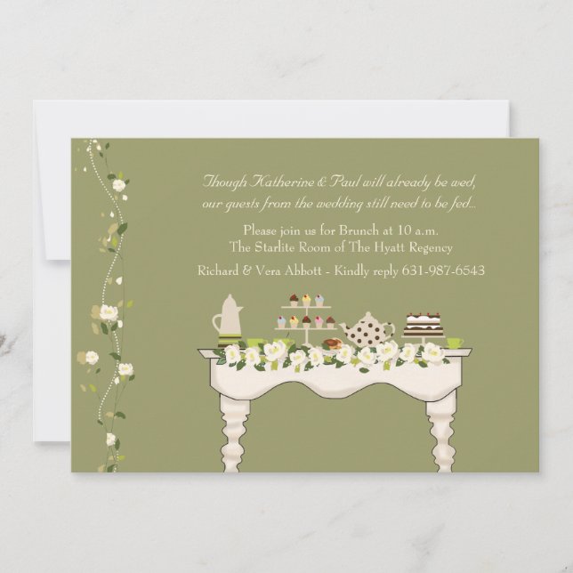 Post Wedding Brunch Invitation (You Pick Colour) (Front)