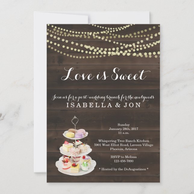 Post Wedding Brunch Morning After Love is Sweet Invitation (Front)