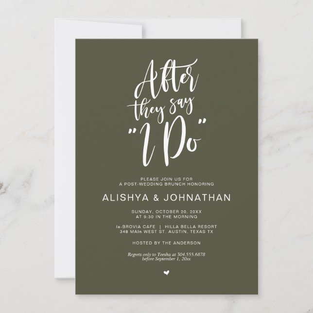 Post Wedding Brunch, Rustic Cottage Celebration Invitation (Front)