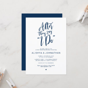 Post Wedding Brunch, Rustic Navy Blue Invitation