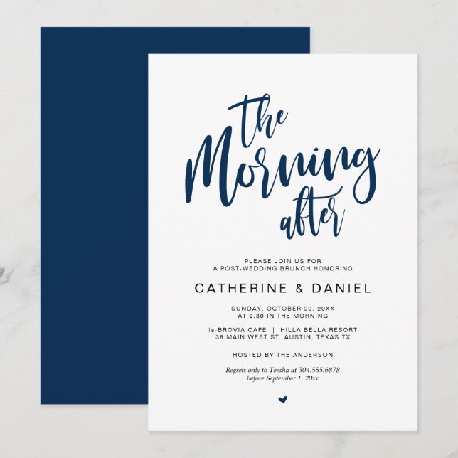 Post wedding Brunch, the morning after Invitation (Front/Back)