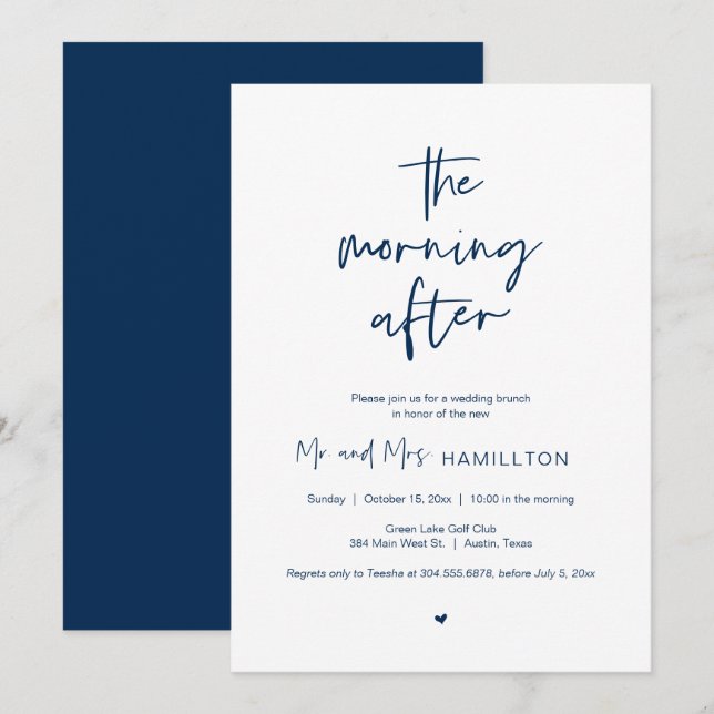 Post wedding Brunch, The morning after Invitation (Front/Back)